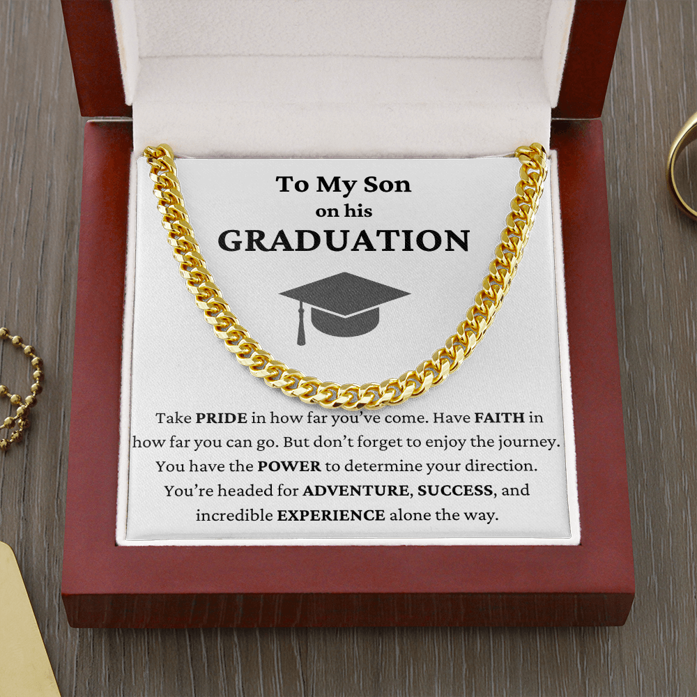 To My Son Graduation Cuban Link Necklace