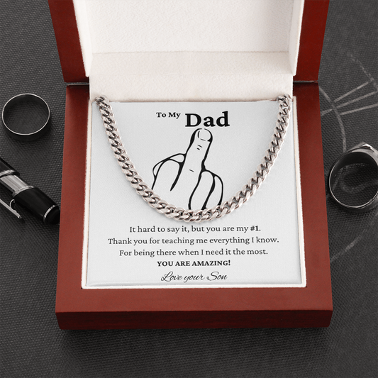 To My Dad #1 Finger Cuban Link Chain Necklace
