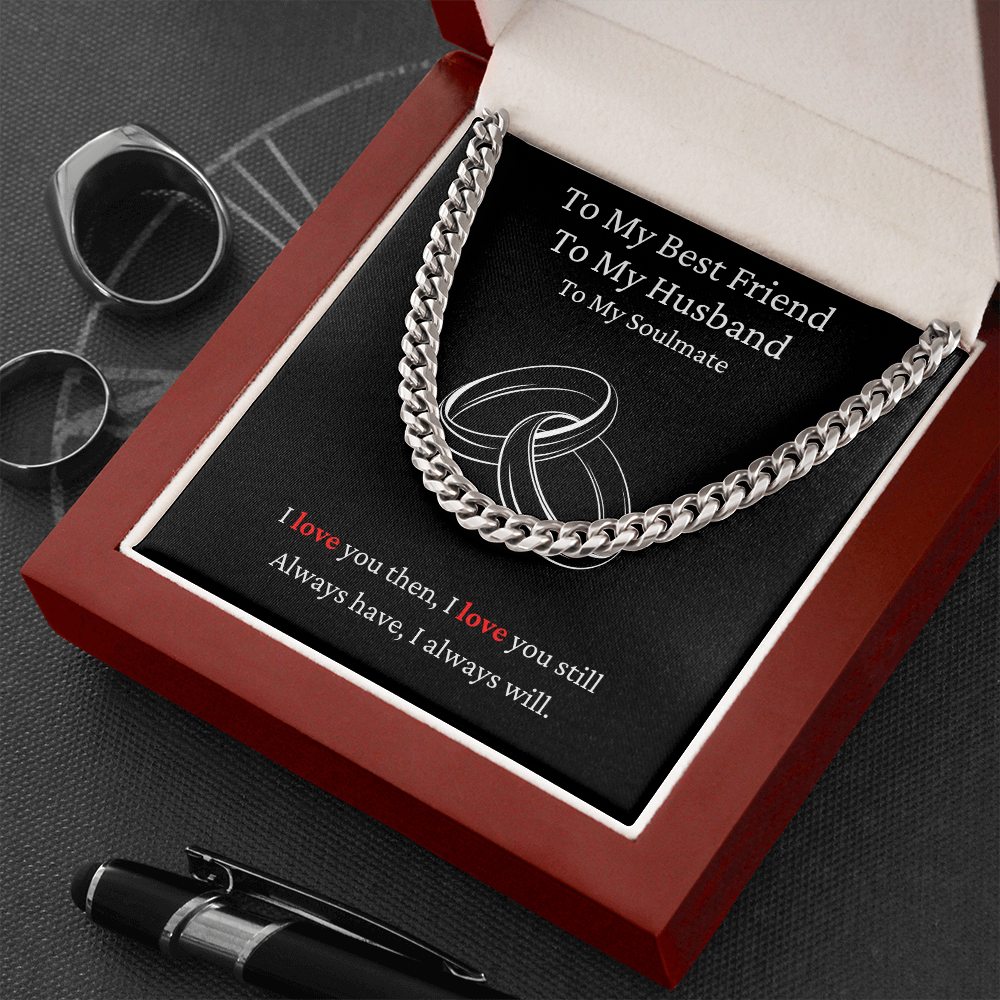 To My Best Friend Husband Soulmate Cuban Link Necklace