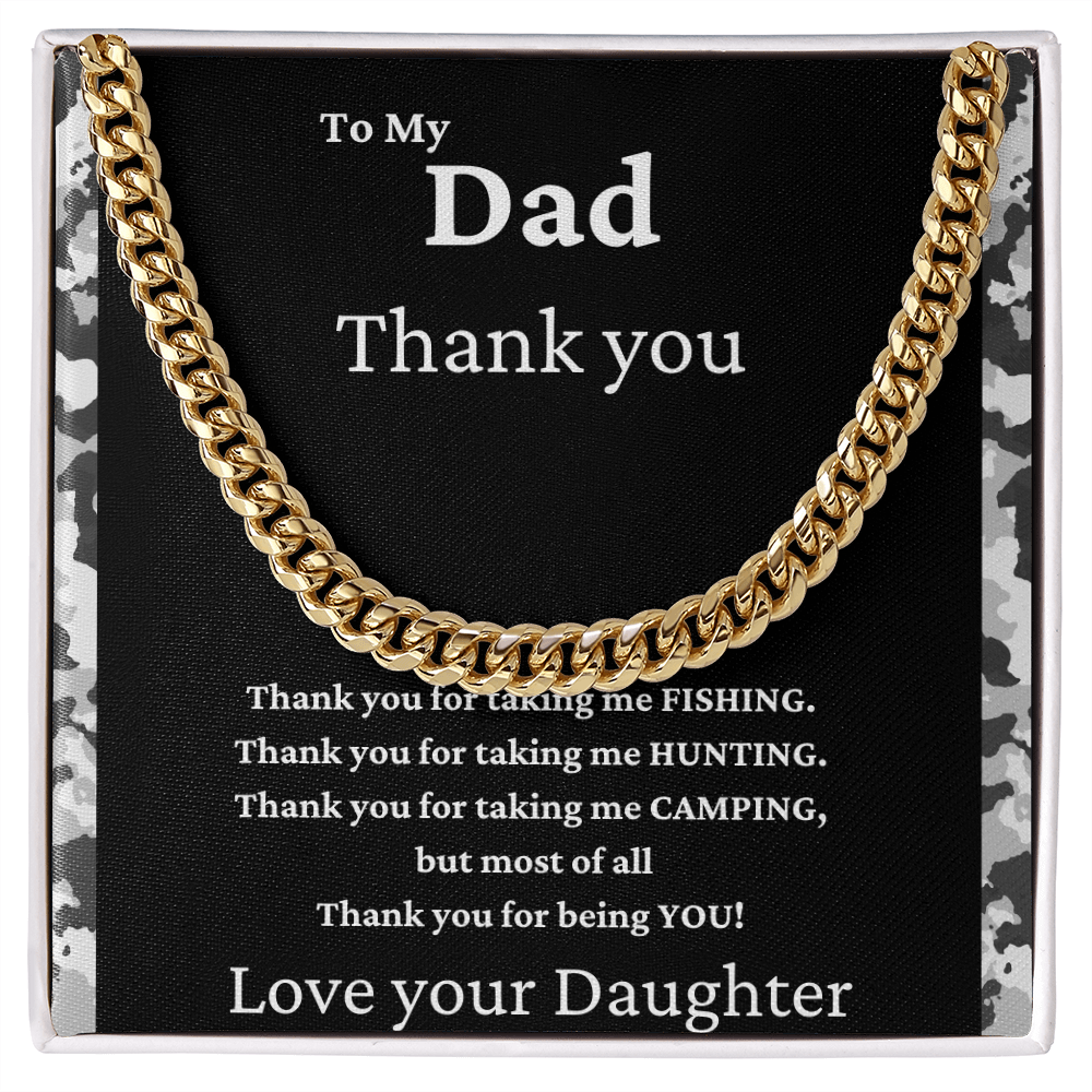 To My Dad Camo Cuban Link Necklace
