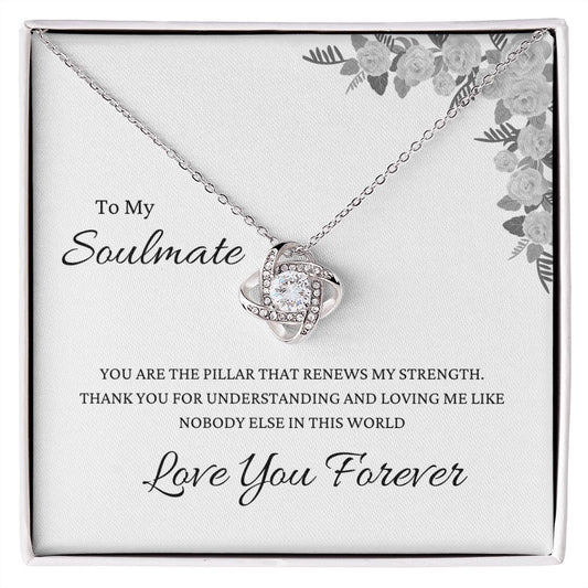 To My Soulmate | Rose | Love Knot Necklace