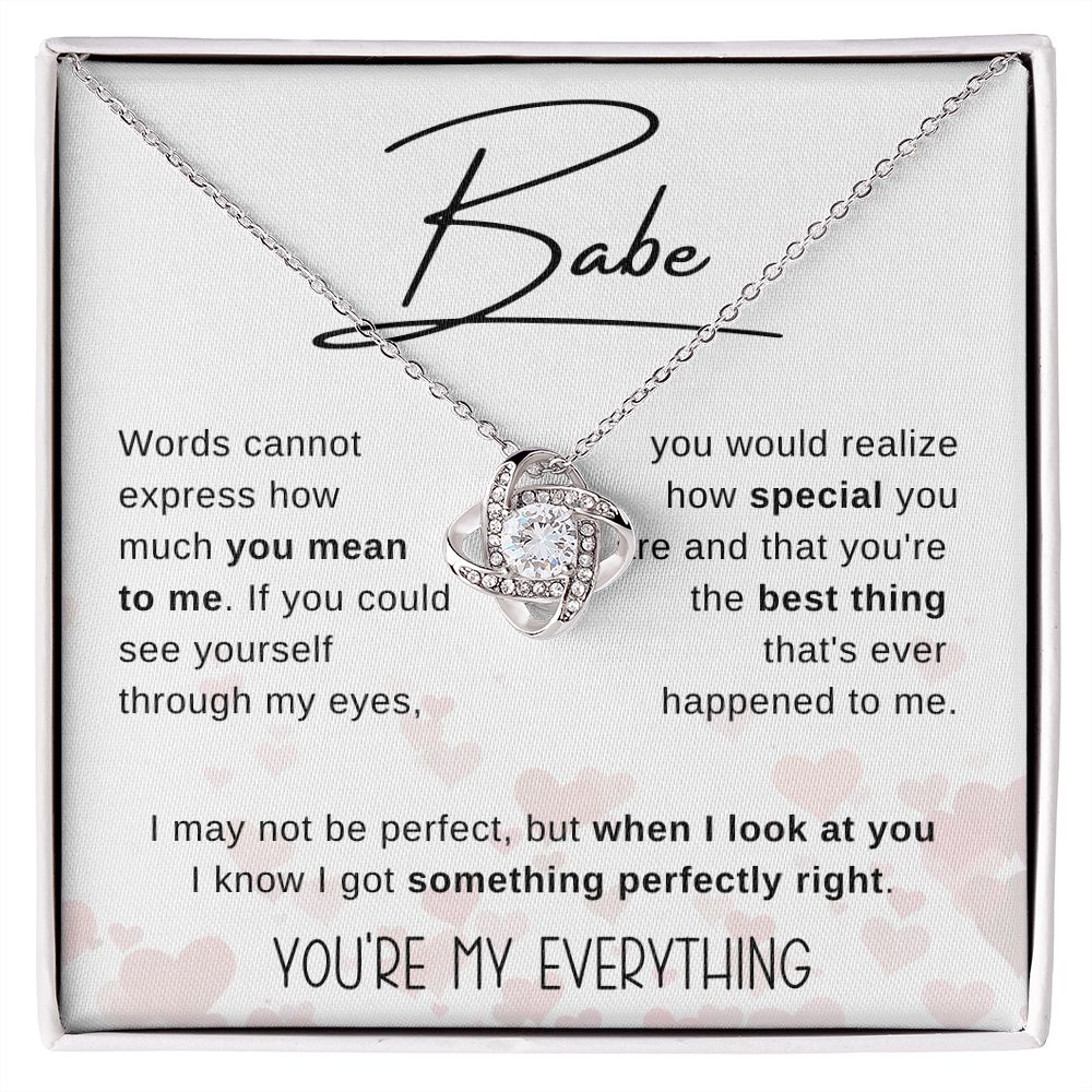 Babe Wife Soulmate | Hearts | Love Knot Necklace | Valentine Gift