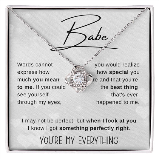 Babe Wife Soulmate | Love Knot Necklace | Valentine Gift