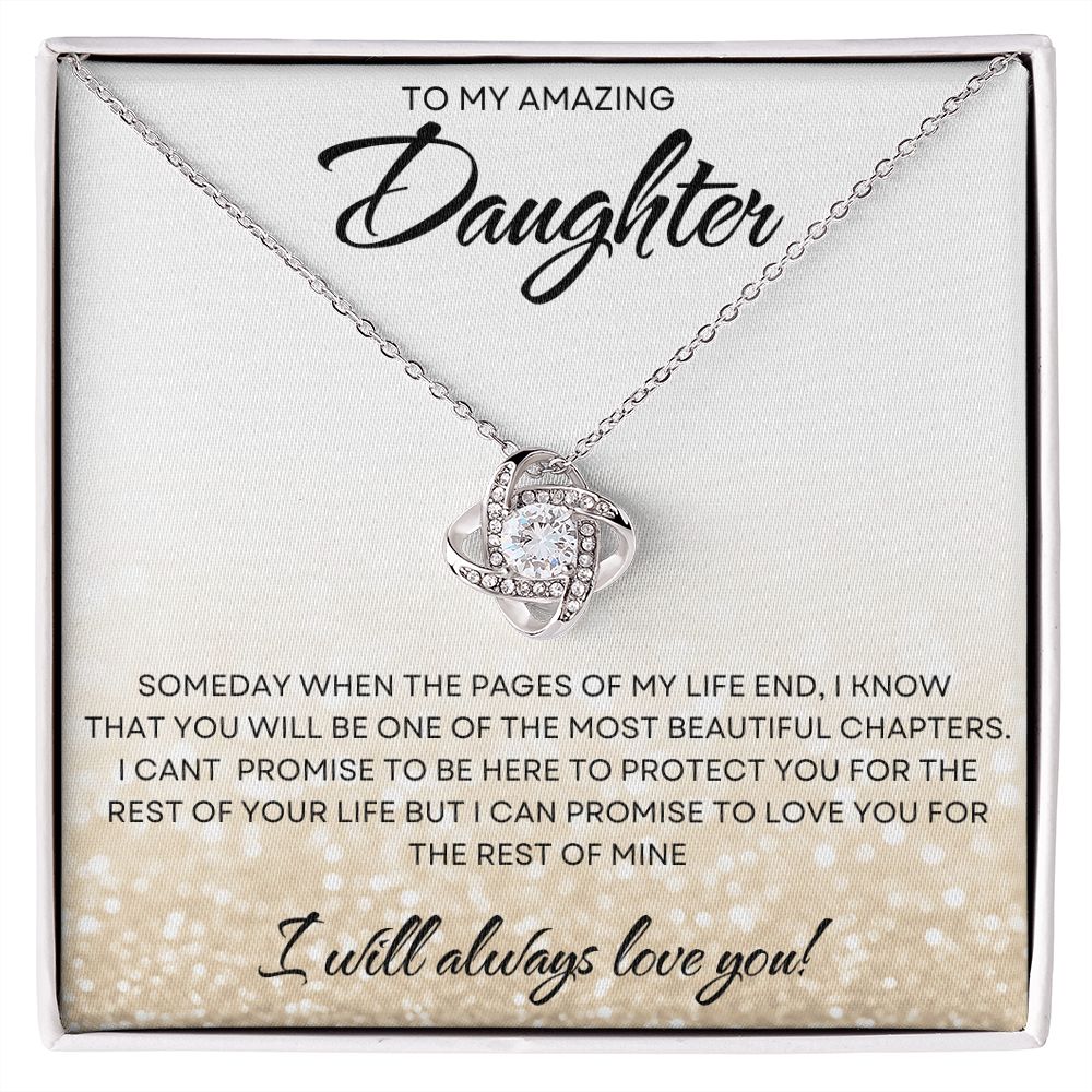 To My Daughter | Gold Glitter | Love Knot Necklace