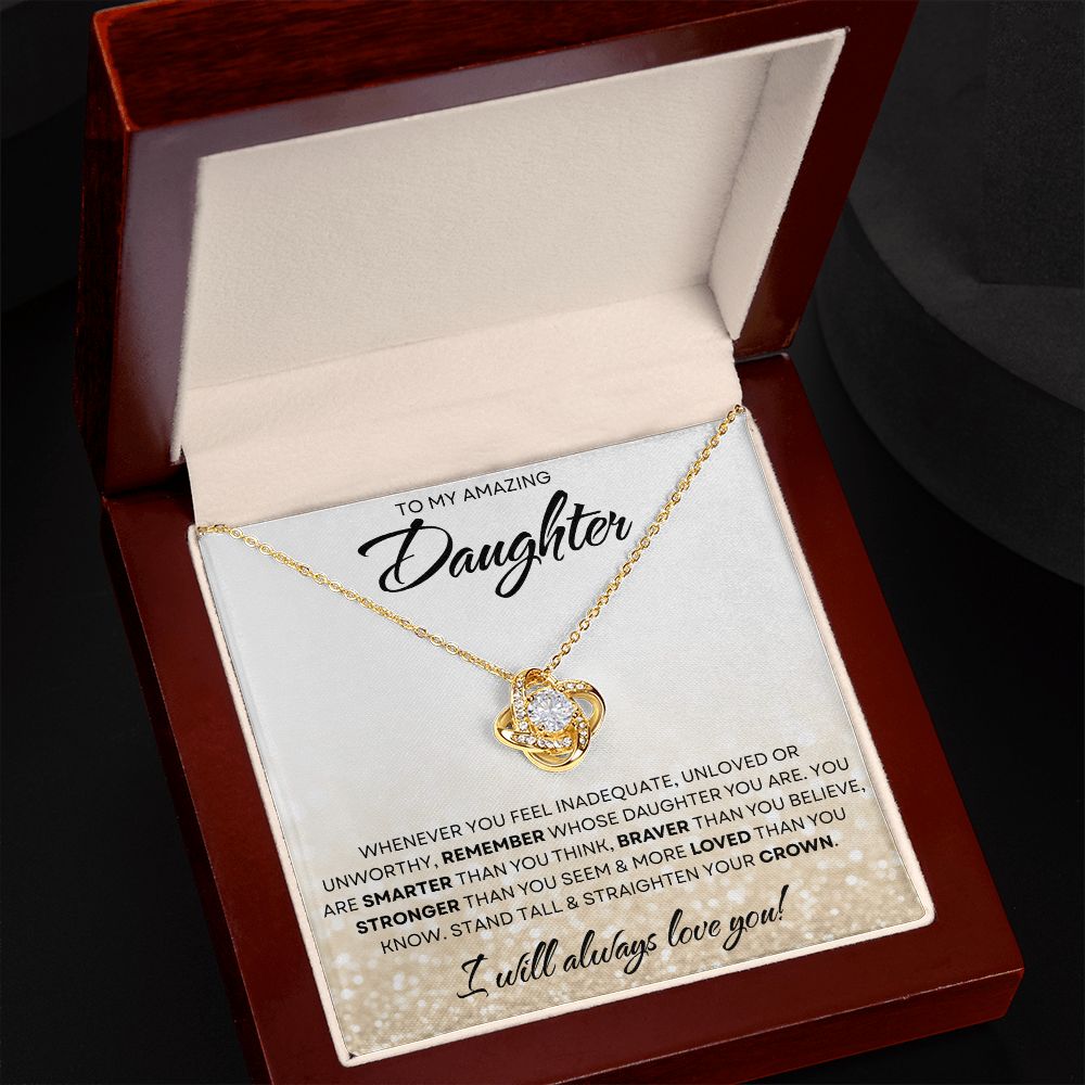 To My Daughter | Gold Glitter Bold | Love Knot Necklace