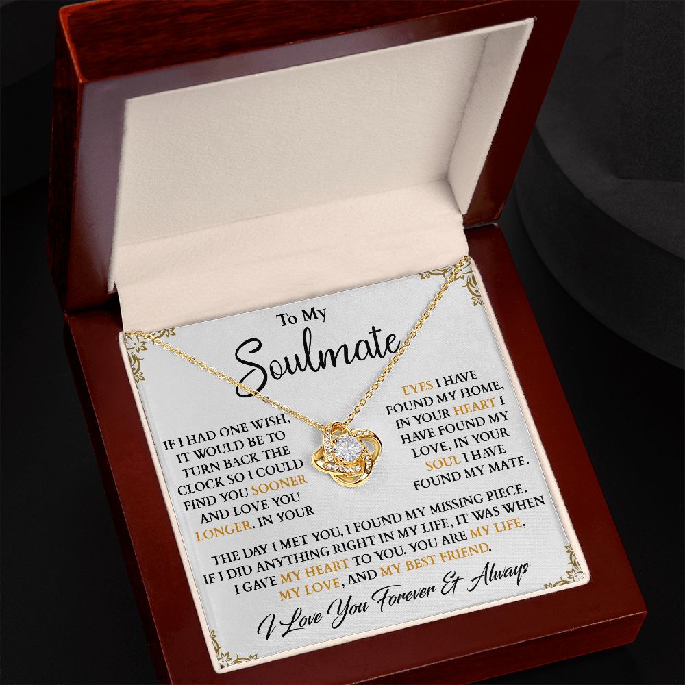 To My Soulmate | In Your Eyes | Love Knot Necklace | Wedding Anniversary Birthday Gift