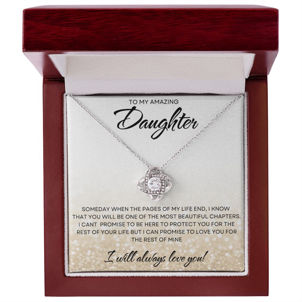 To My Daughter | Gold Glitter | Love Knot Necklace