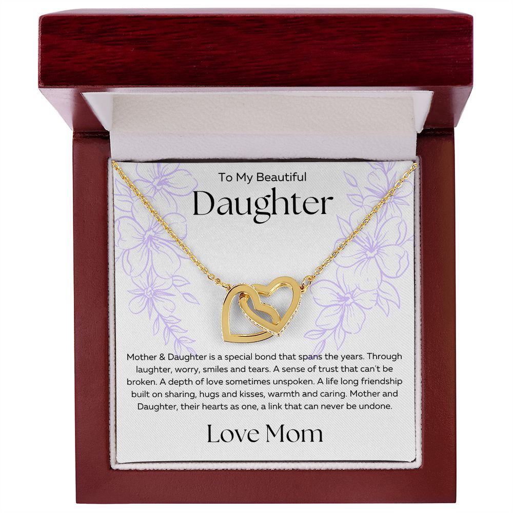 To My Daughter | Bond Love | Interlocking Hearts Necklace