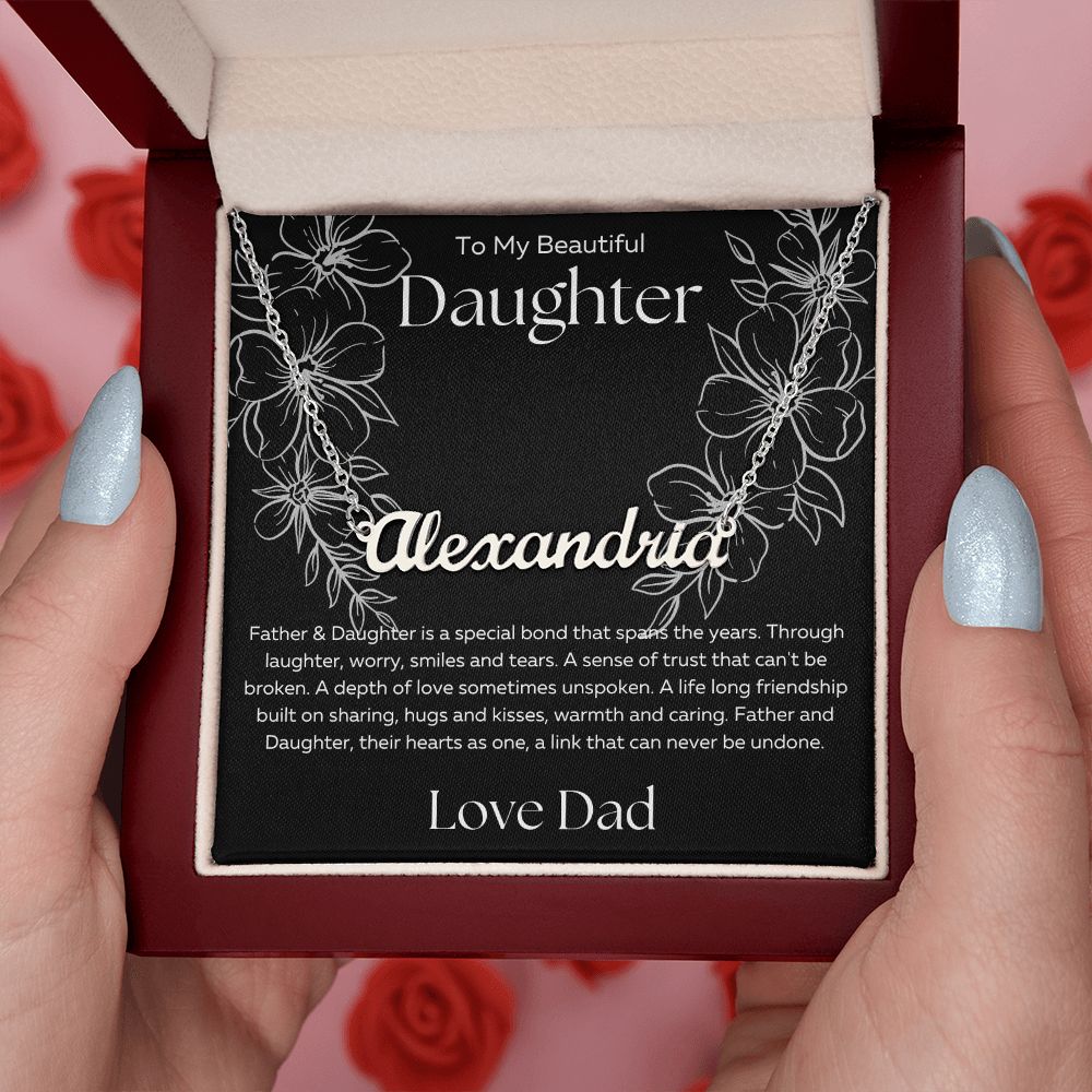 To My Daughter | Bond Love Dad | Name Necklace