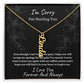 I'm Sorry | Vertical Name Necklace Blk
