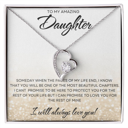 To My Daughter | Gold Glitter | Forever Love Necklace