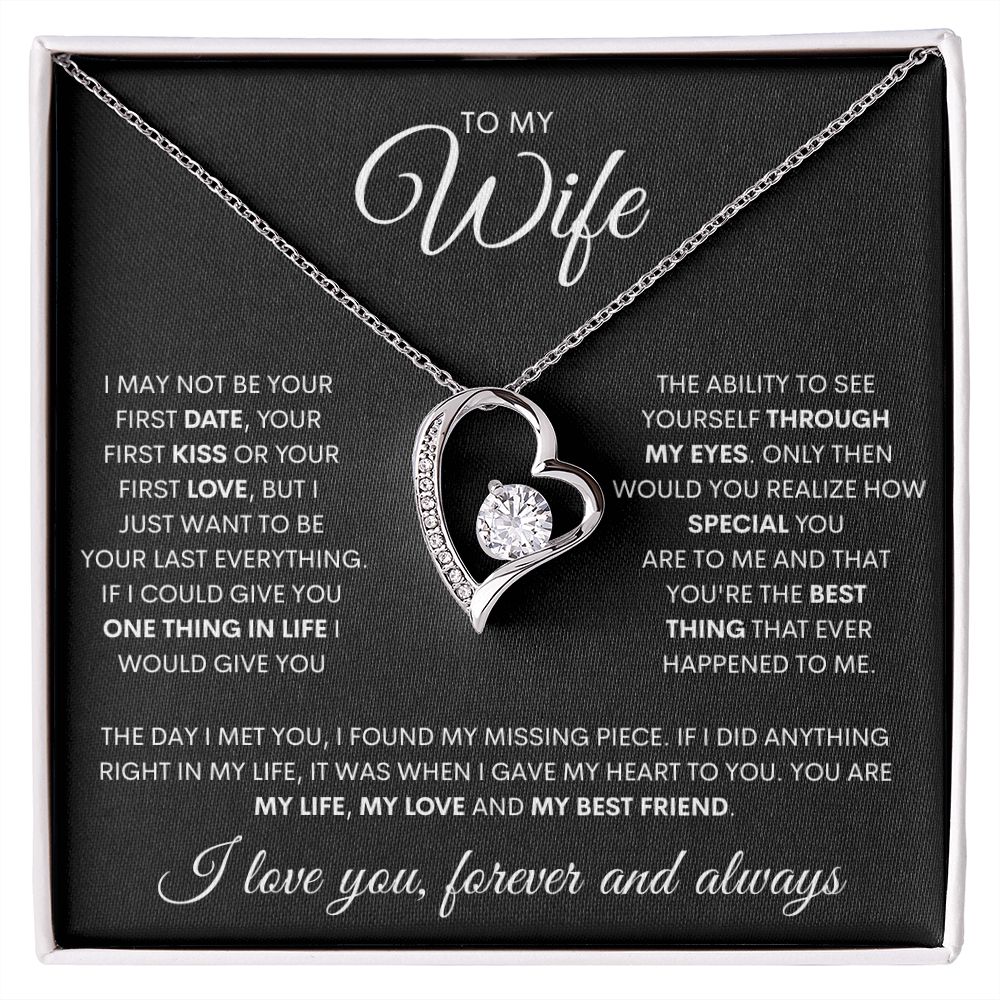 To My Wife | Last Everything Black | Forever Love Necklace | Valentine Gift