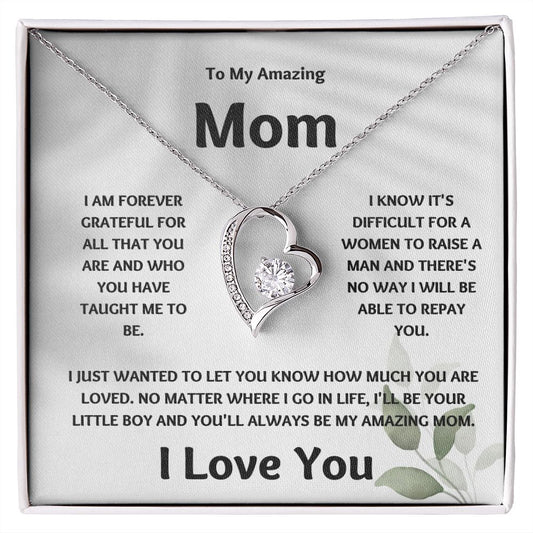 Amazing Mom | Forever Grateful Love Necklace | Mothers Day Gift Silhouette