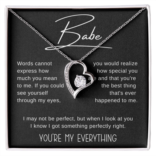 Babe Wife Soulmate | Black | Forever Love Necklace | Valentine Gift