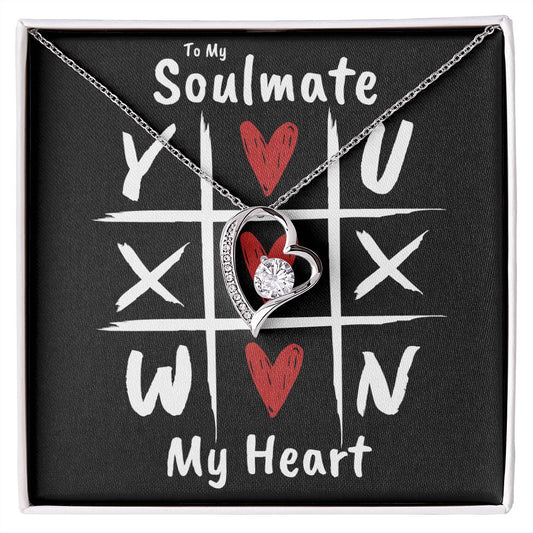 Tic Tac Toe Soulmate | Black | Hearts | Forever Love Necklace | Valentine Gift