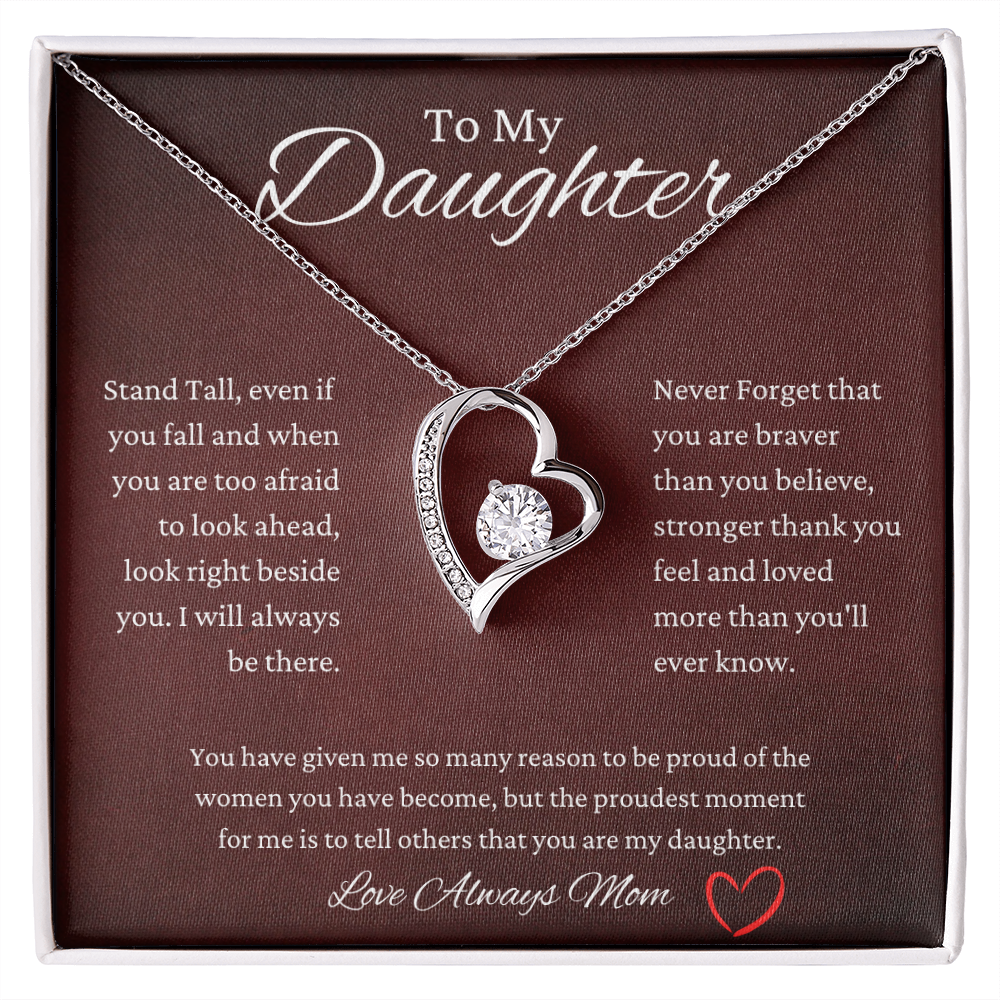 To My Daughter Stand Tall Forever Love Necklace