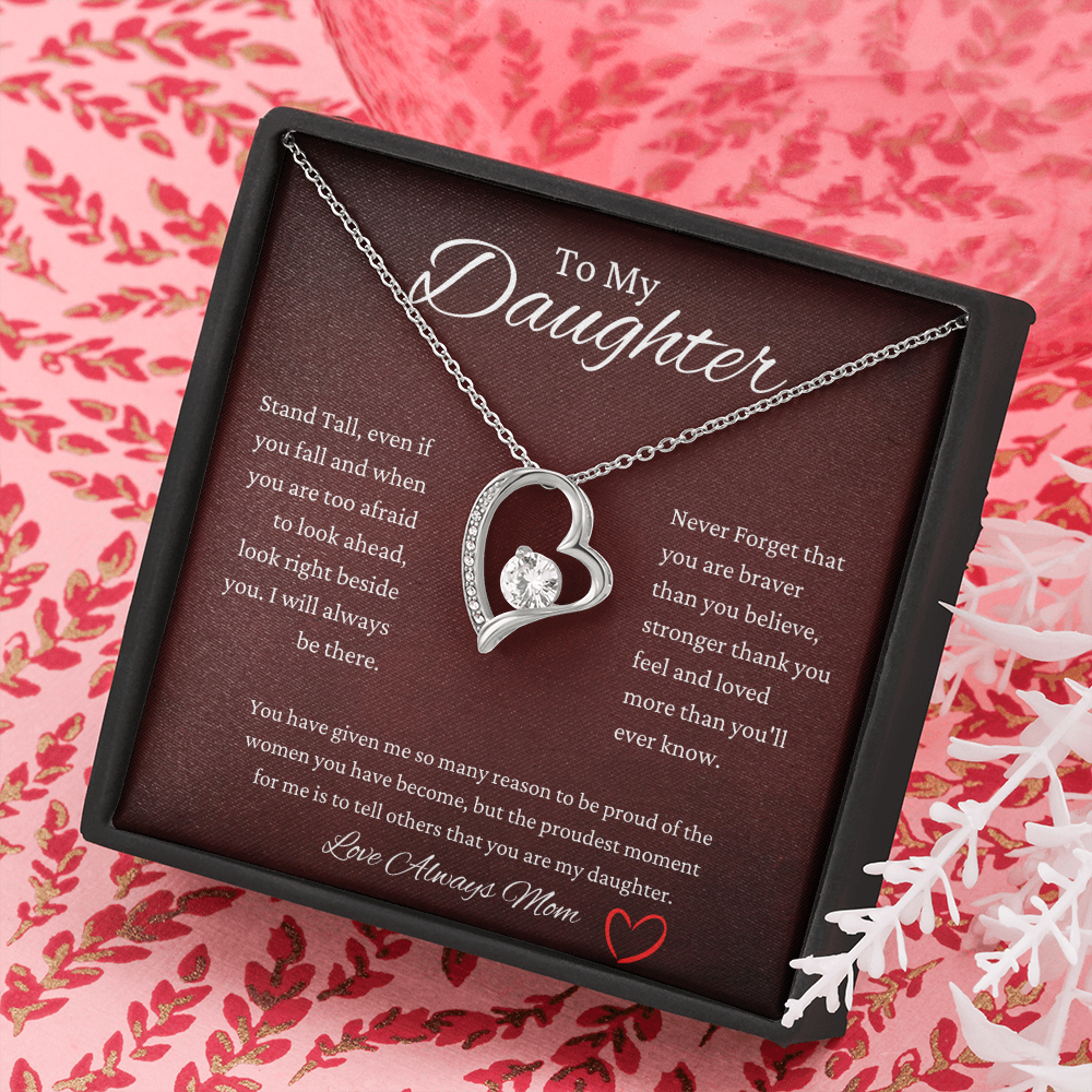 To My Daughter Stand Tall Forever Love Necklace