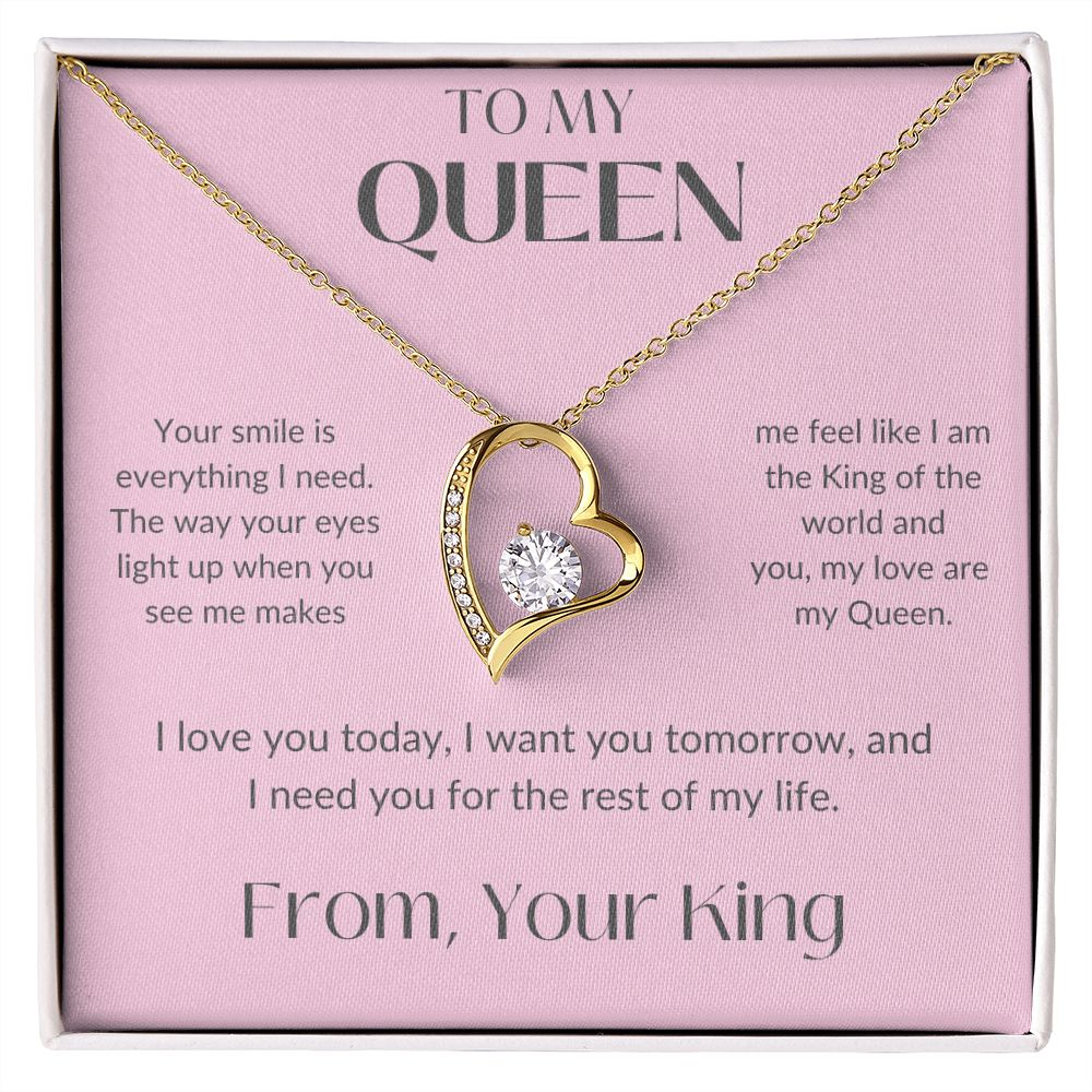 To My Queen | Pink Wife Soulmate | Forever Love Necklace