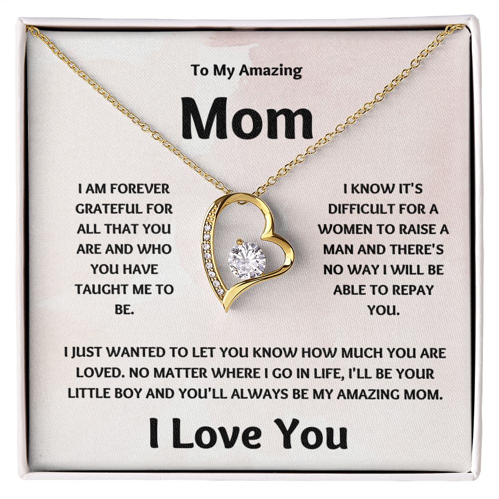 Amazing Mom | Forever Grateful Love Necklace | Mothers Day Gift Blush
