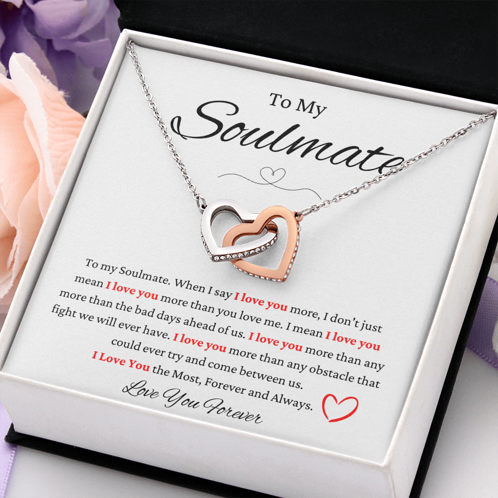 To My Soulmate Two Hearts I Love You Necklace