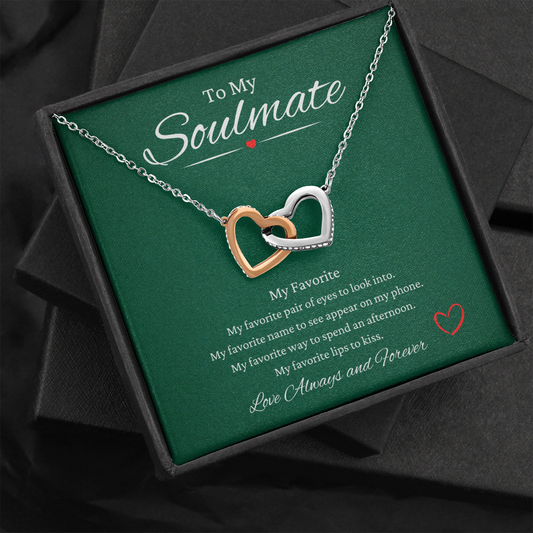To My Soulmate Two Hearts Necklace