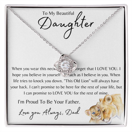 To My Daughter Cub Lion Love Knot