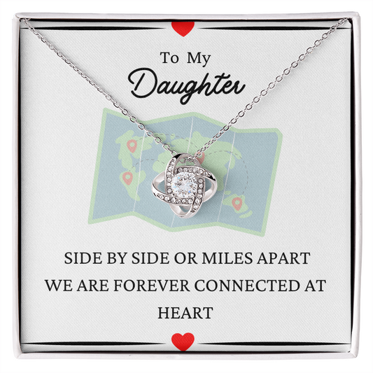 To My Daughter Travel Love Knot Necklace