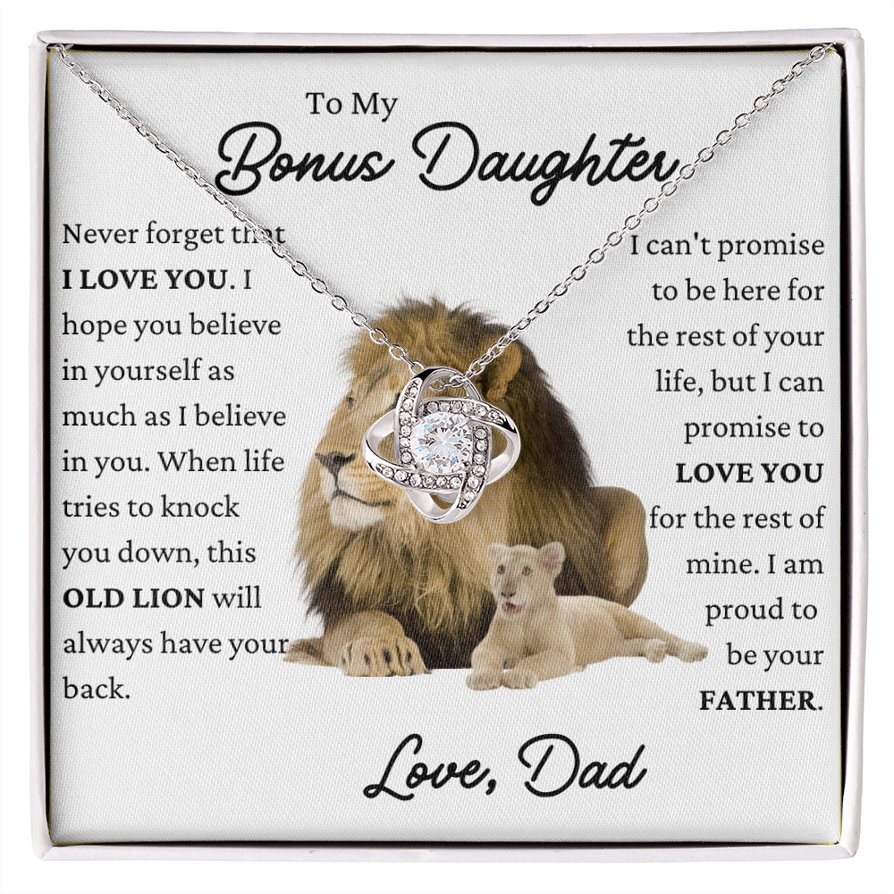 To My Bonus Daughter Love Knot Necklace