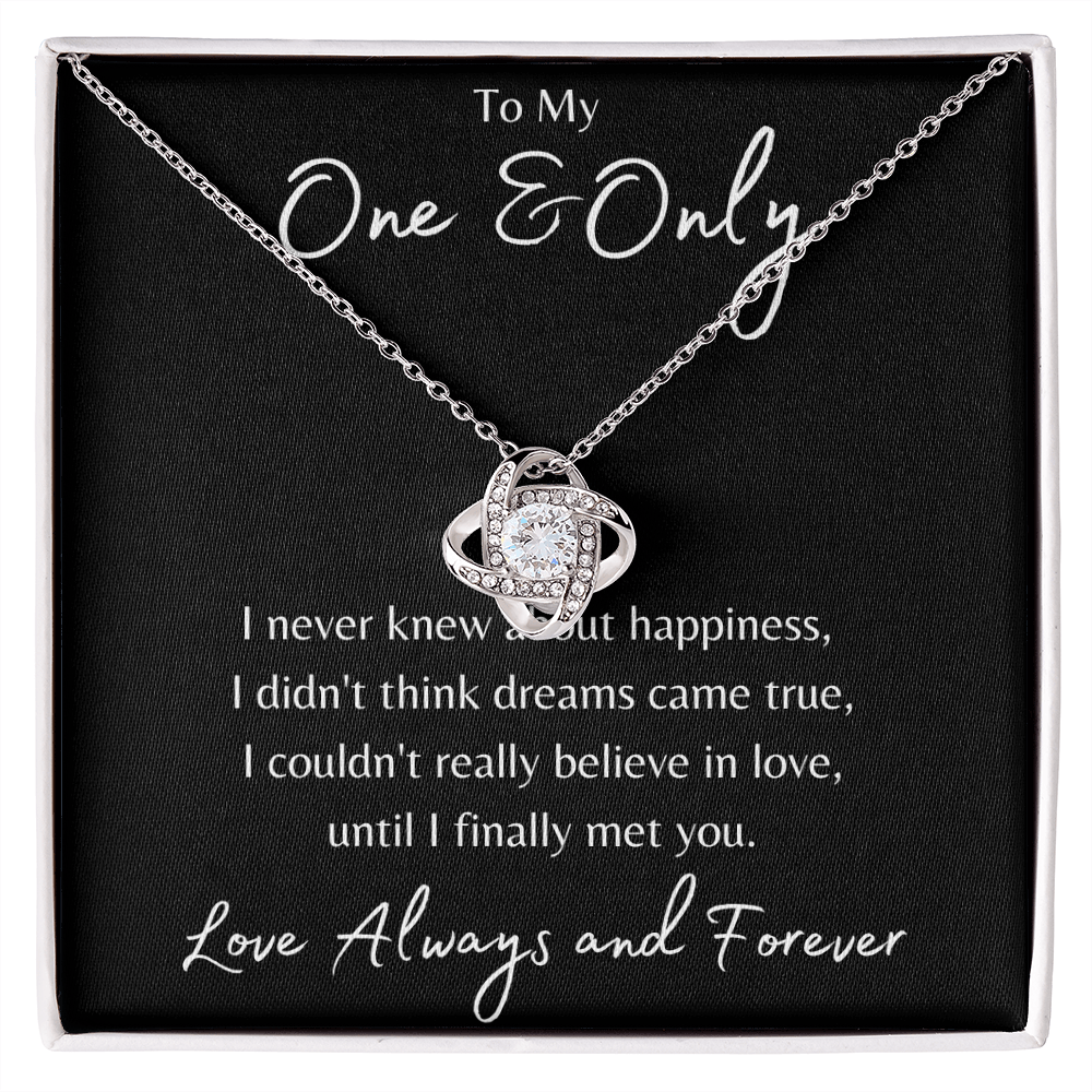 To My Soulmate My One & Only Love Knot Necklace