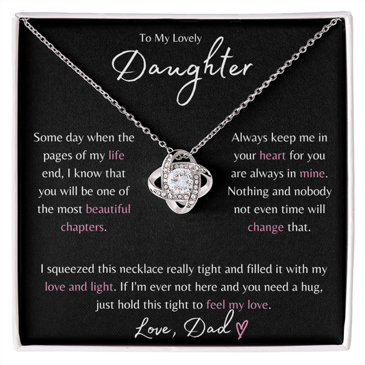 To My Daughter Some Day Love Knot Necklace