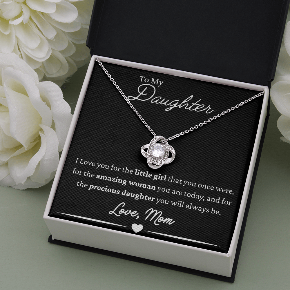 To My Daughter Midnight Love Knot Necklace