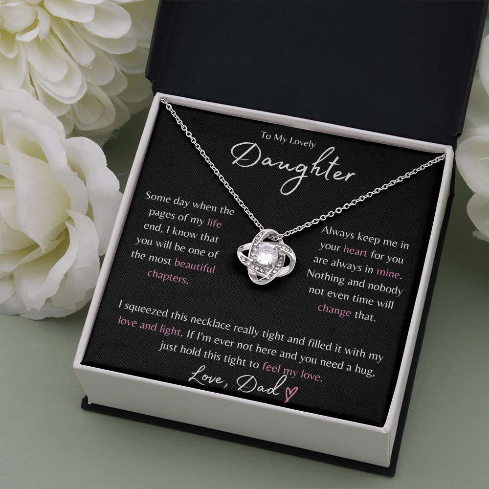To My Daughter Some Day Love Knot Necklace