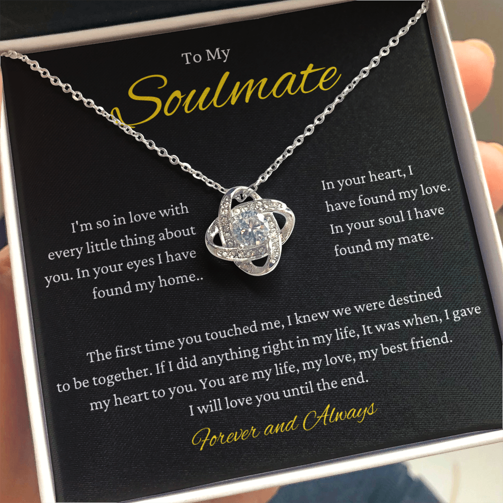 To My Soulmate Love Knot Necklace In My Heart