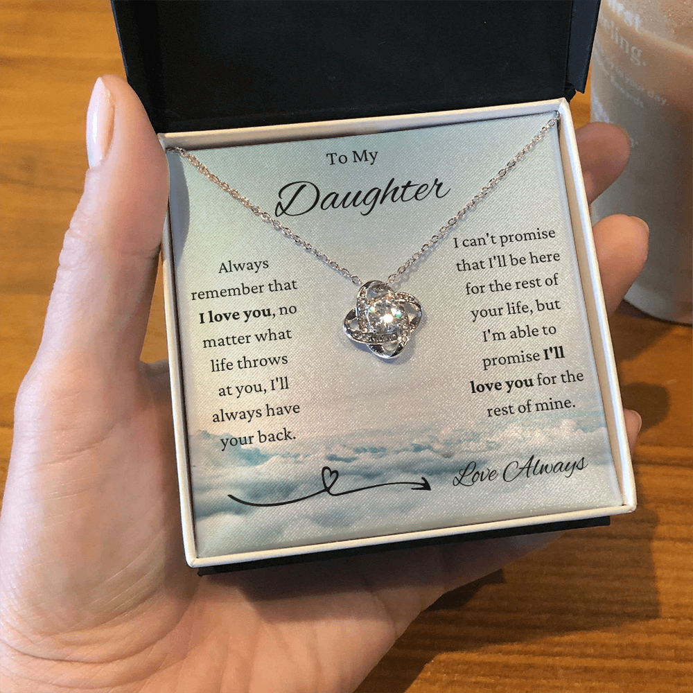 To My Daughter Love Knot Sky Necklace