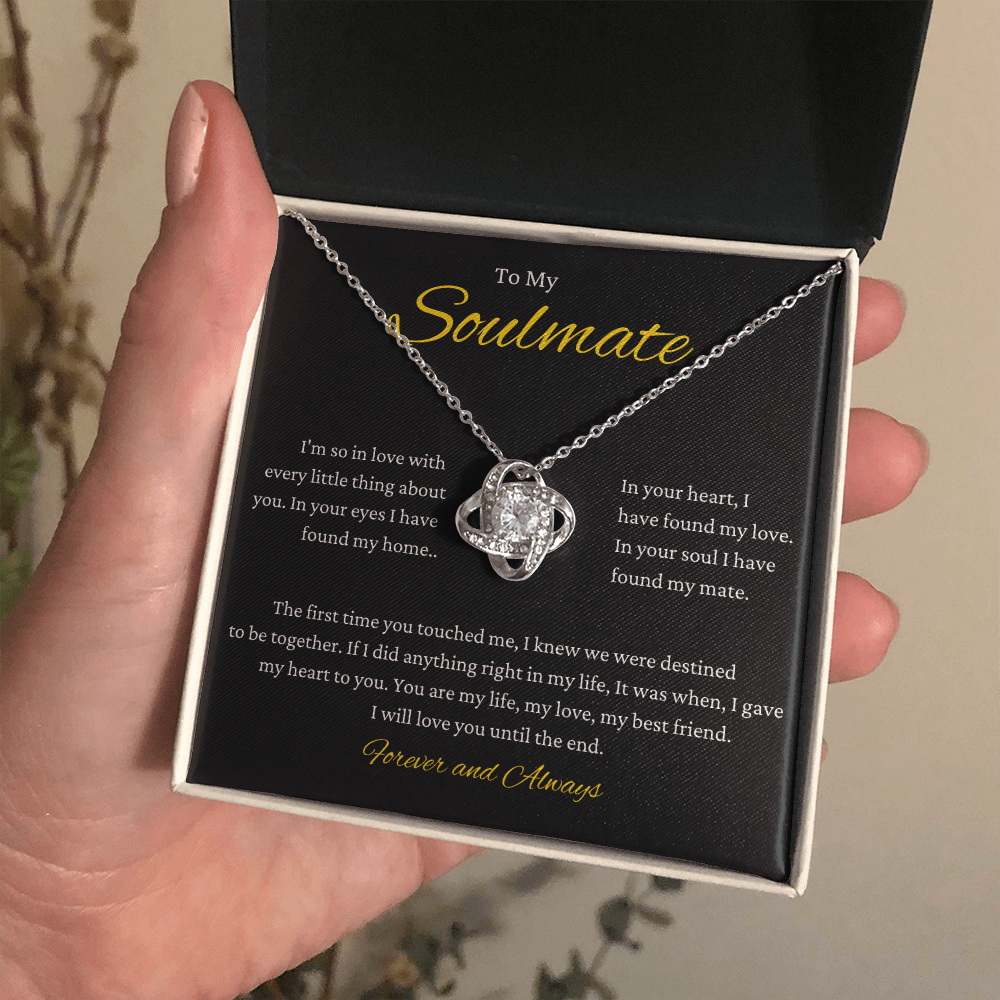 To My Soulmate Love Knot Necklace In My Heart