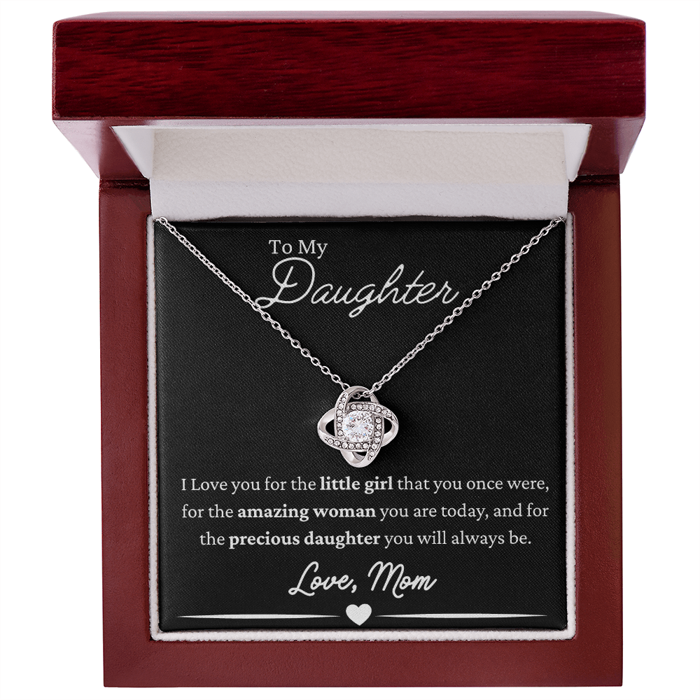 To My Daughter Midnight Love Knot Necklace