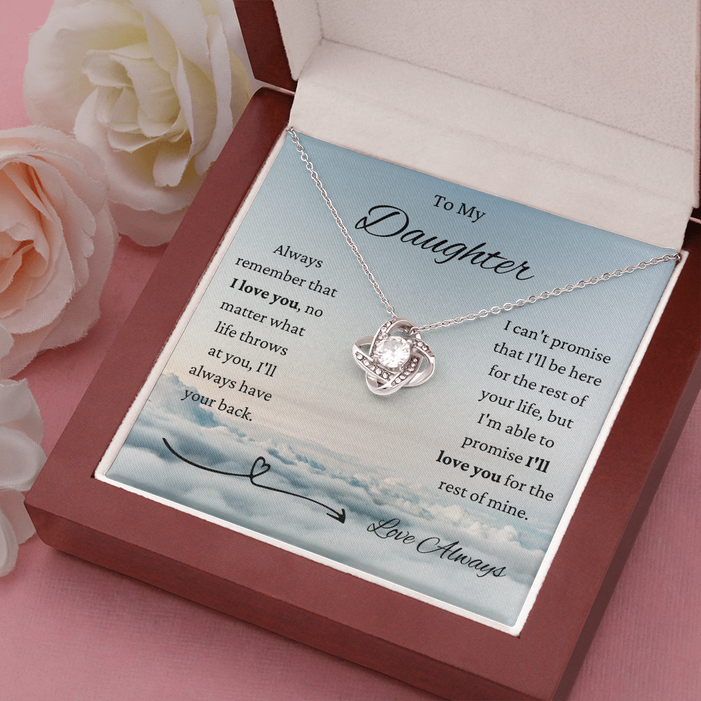 To My Daughter Love Knot Sky Necklace