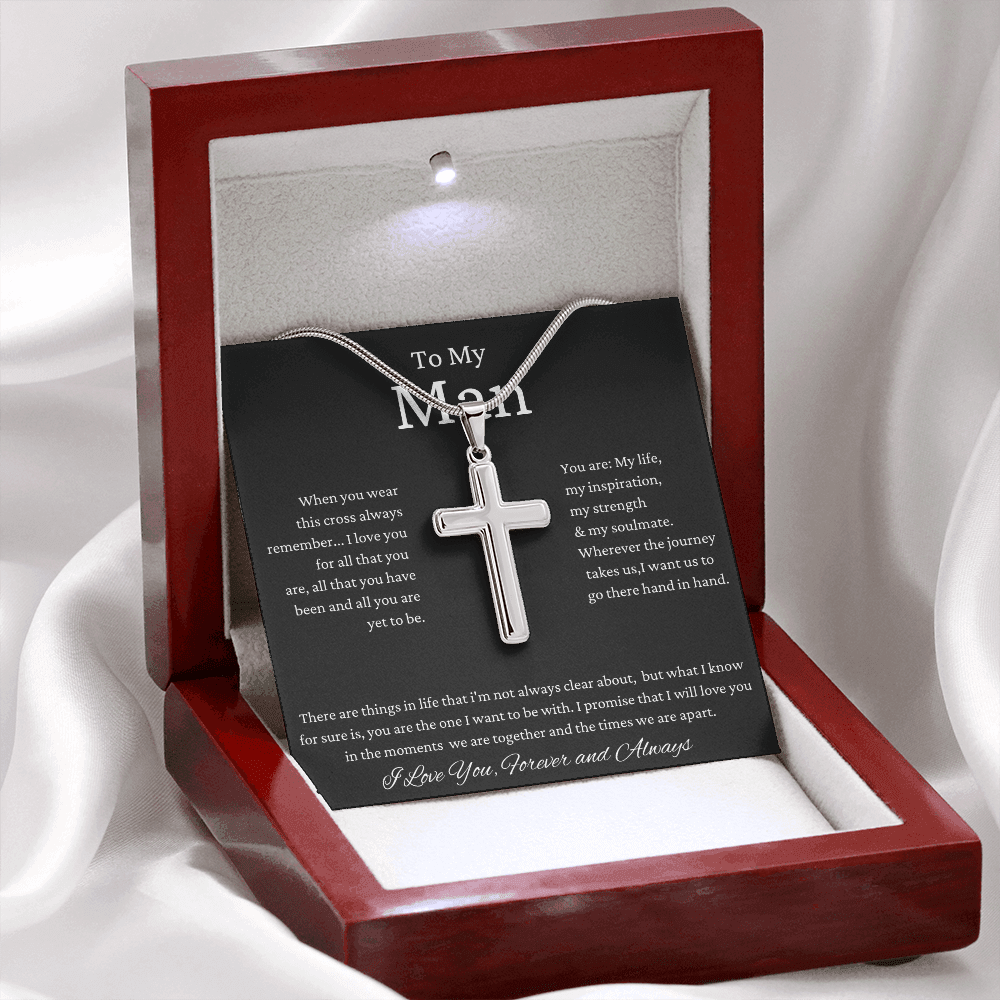 To My Man / Husband Cross Necklace
