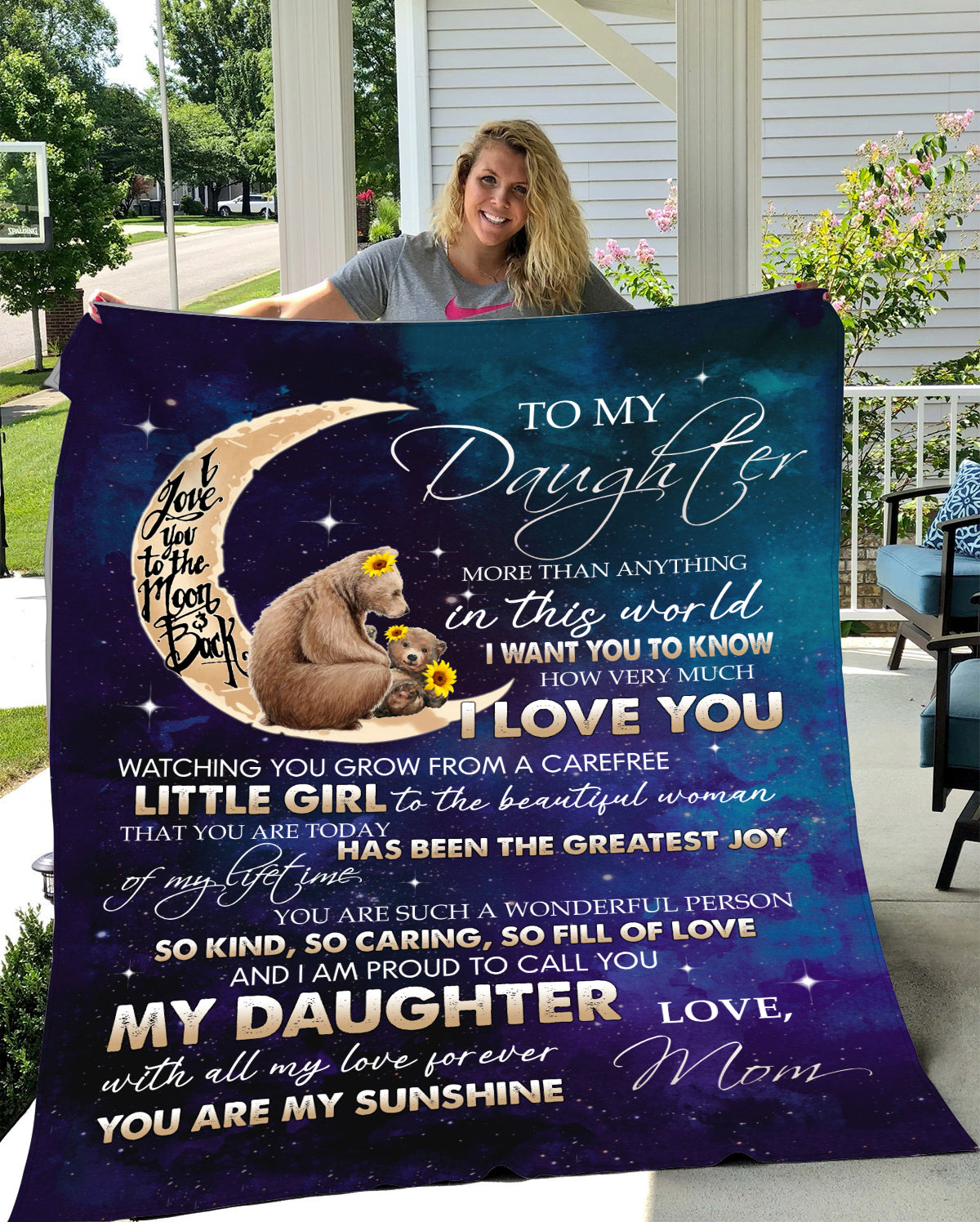 Daughter Mother Bears Cozy Fleece Blanket