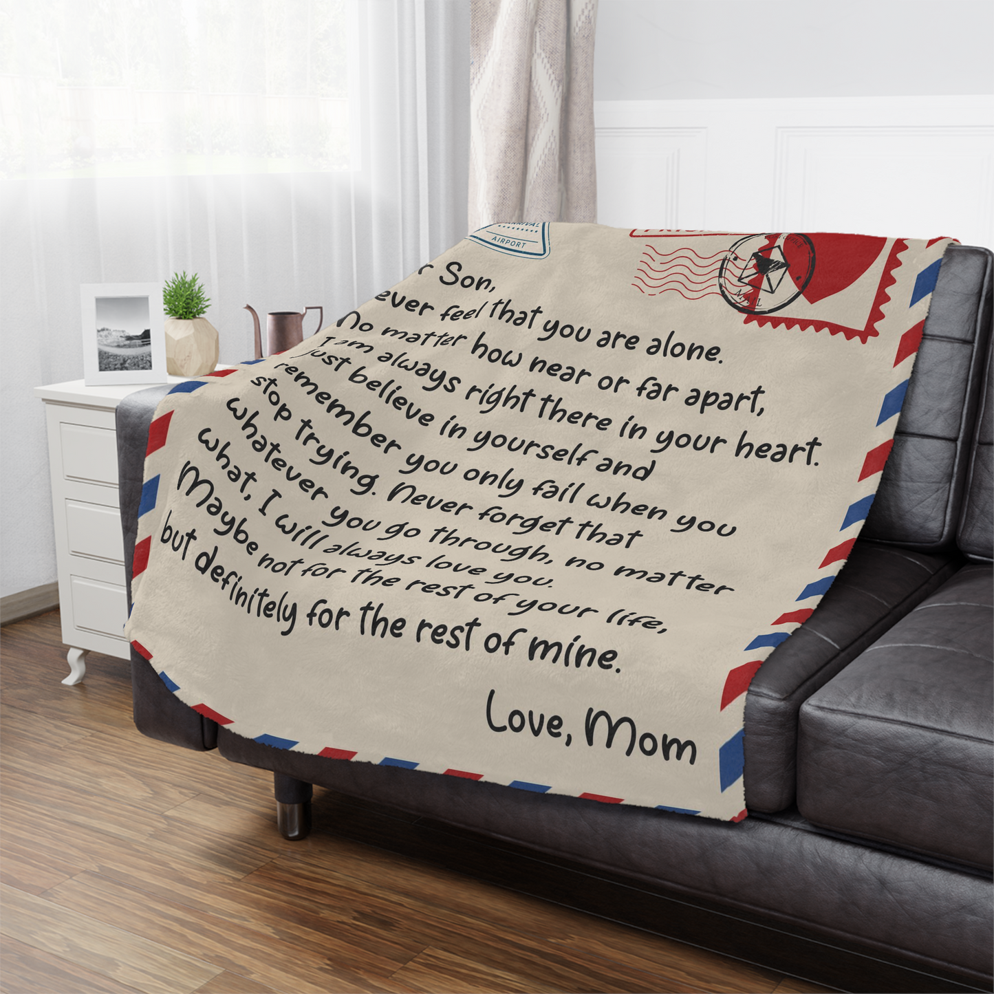 Dear Son From Mom  | Never Feel You Are Alone | Letter Blanket