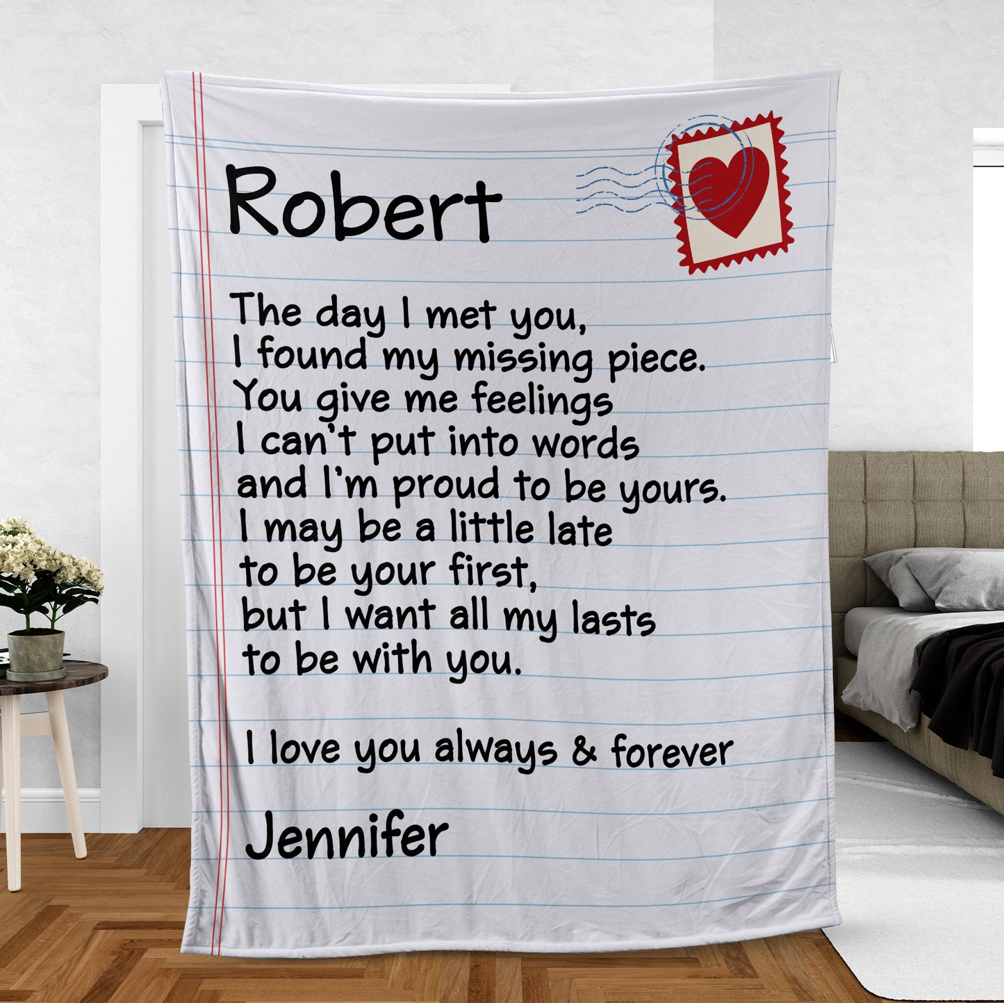 To Husband From Wife | The Day I Met You | Love Letter Blanket