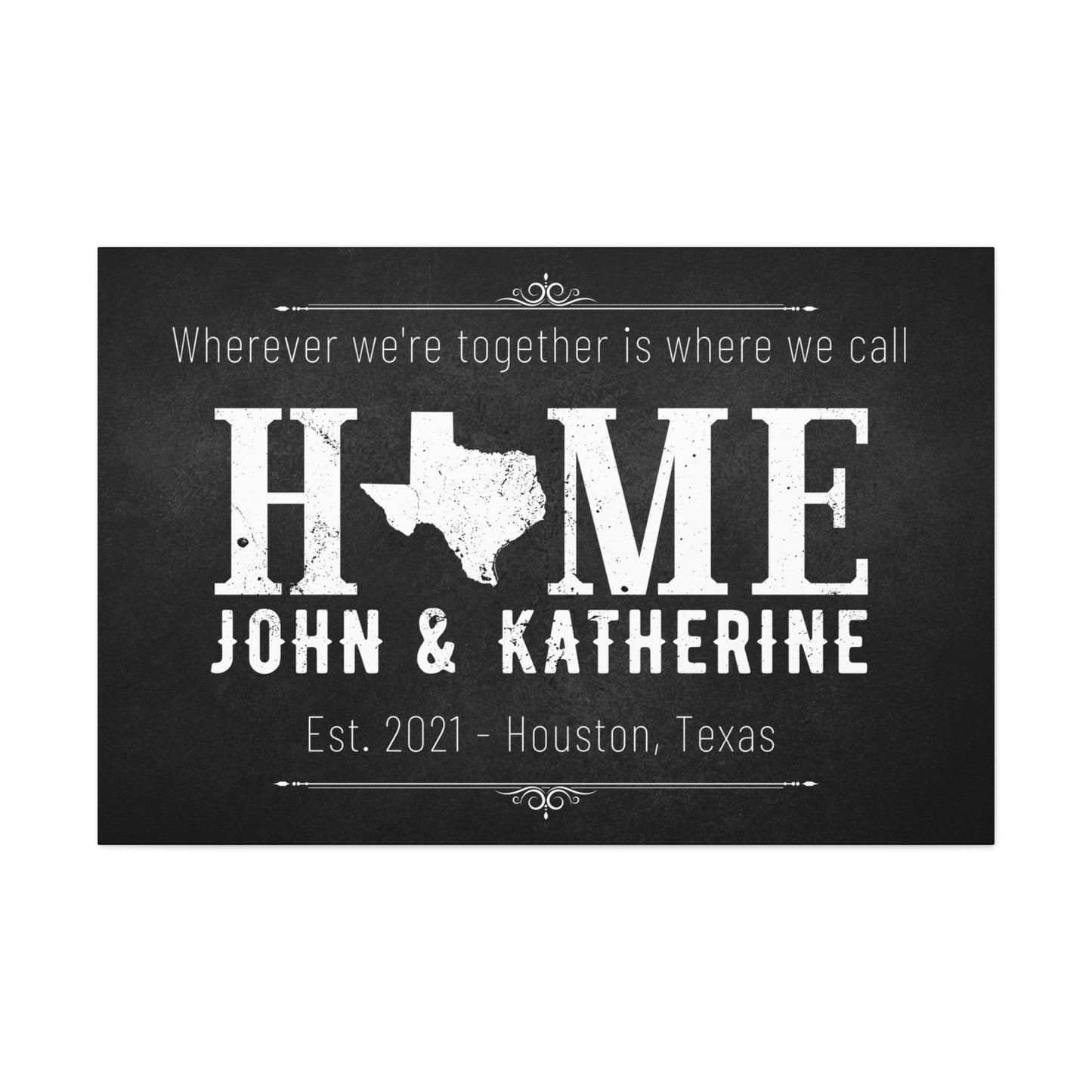Wherever We Are Together Personalize Canvas Wall Art | Wedding Anniversary Engagement Love Gift